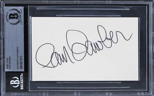 Pam Dawber Mork & Mindy Authentic Signed 3x5 Index Card BAS Slabbed