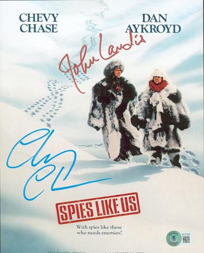 Chevy Chase & John Landis Spies Like Us Authentic Signed 8x10 Photo BAS #W157459