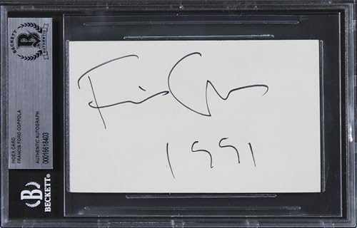 Francis Ford Coppola The Godfather "1991" Signed 3x5 Index Card BAS Slabbed
