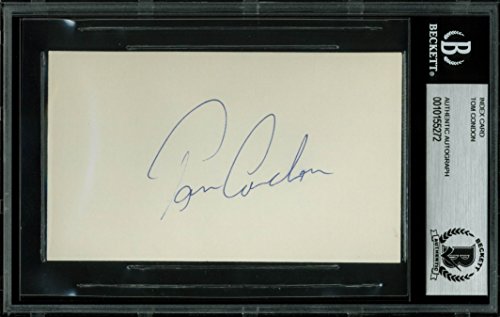 Tom Condon Authentic Signed 3x5 Index Card Autographed BAS Slabbed