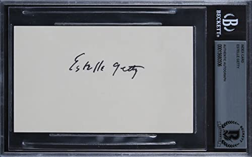 Estelle Getty The Golden Girls Authentic Signed 3x5 Index Card BAS Slabbed 2