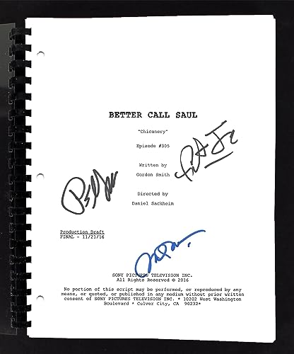 Better Call Saul Cast (3) Fabian, McKean, +1 Signed Movie Script BAS #AC33457