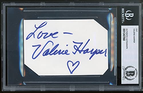 Valerie Harper The Mary Tyler Moore Show Signed 2.9x4.25 Index Card BAS Slabbed