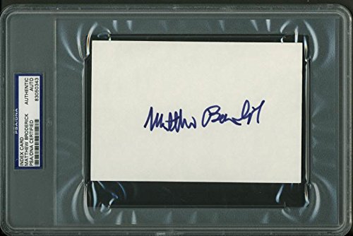 Matthew Broderick Authentic Signed 4X6 Index Card Autographed PSA/DNA Slabbed