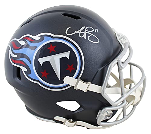 Titans A.J. Brown Authentic Signed Navy Full Size Speed Rep Helmet BAS Witnessed