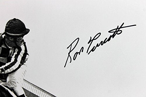 Ron Turcotte 1973 Belmont Stakes Secretariat Signed 16X20 B&W Photo PSA/DNA