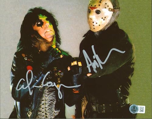 Alice Cooper & Ari Lehman Friday The 13th Signed 8x10 Photo BAS Witnessed