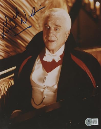 Leslie Nielson Dracula: Dead and Loving It "Luck" Signed 8x10 Photo BAS #BN74442