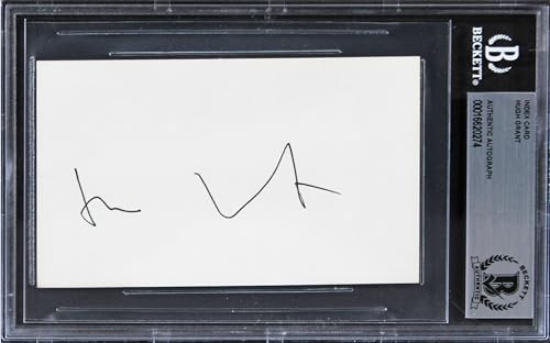 Hugh Grant Love Actually Authentic Signed 3x5 Index Card BAS Slabbed 4