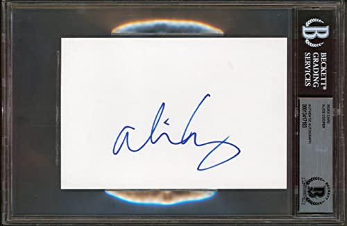Alice Cooper Authentic Signed 4x6 Index Card Autographed BAS Slabbed