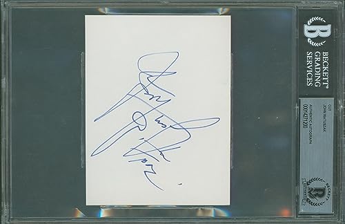 John Matuszak (Sloth) The Goonies Signed 5 x 3.75 Cut Signature BAS Slabbed