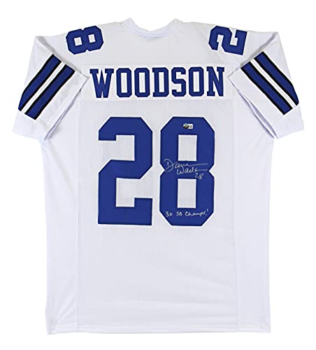 Cowboys Darren Woodson "3x SB Champ!" Authentic Signed White Jersey BAS Witness