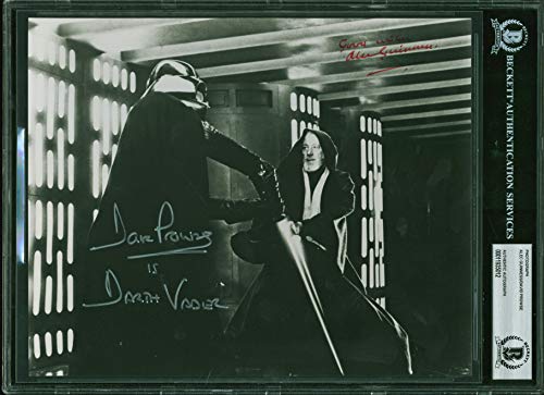 Alec Guinness & David Prowse Star Wars Signed 8x10 B&W Photo BAS Slabbed & LOA