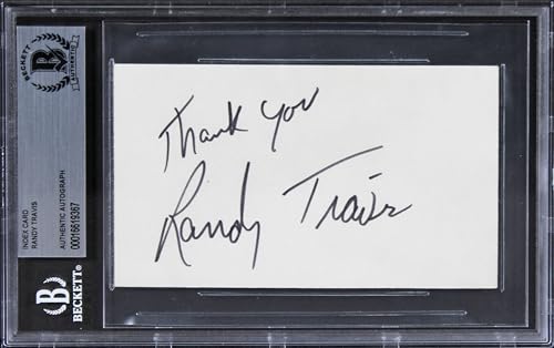 Randy Travis Country Musician "Thank You" Signed 3x5 Index Card BAS Slabbed