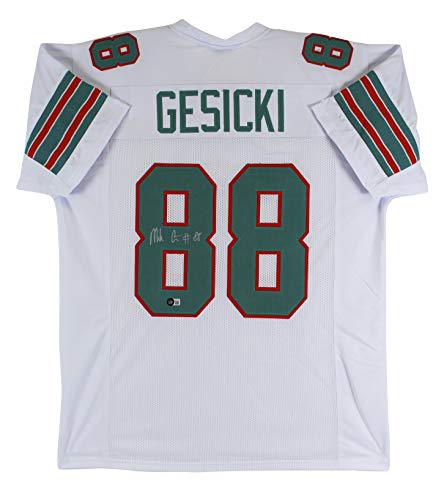Mike Gesicki Authentic Signed White Pro Style Jersey Autographed BAS Witnessed