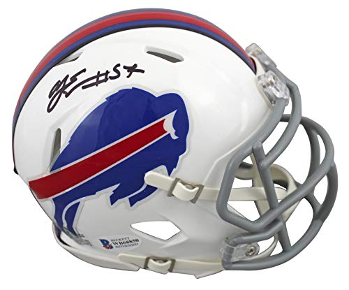 Bills A.J. Epenesa Authentic Signed White Speed Mini Helmet BAS Witnessed