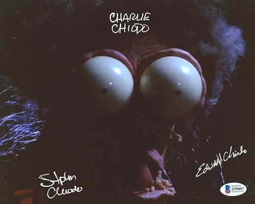 (3) Chiodo Brothers Killer Klowns From Outer Space Signed 8x10 Photo BAS #Z99807
