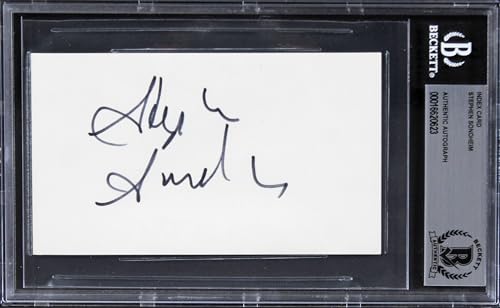 Stephen Sondheim Musician Authentic Signed 3x5 Index Card BAS Slabbed
