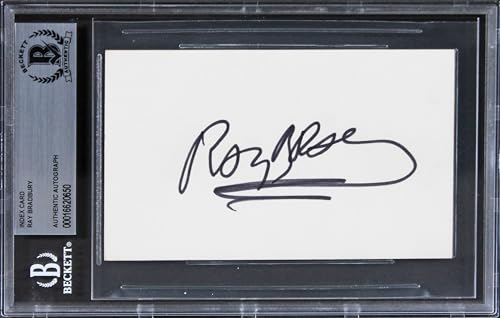Ray Bradbury Fahrenheit 451 Authentic Signed 3x5 Index Card BAS Slabbed 2