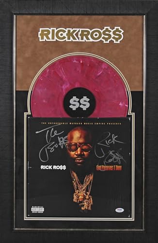 Rick Ross "The Boss" Authentic Signed & Framed Album Cover W/ Vinyl PSA #AC43045