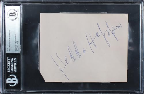 Hedda Hopper & CYD Charisse Authentic Signed 4.5x5.5 Cut Signature BAS Slabbed