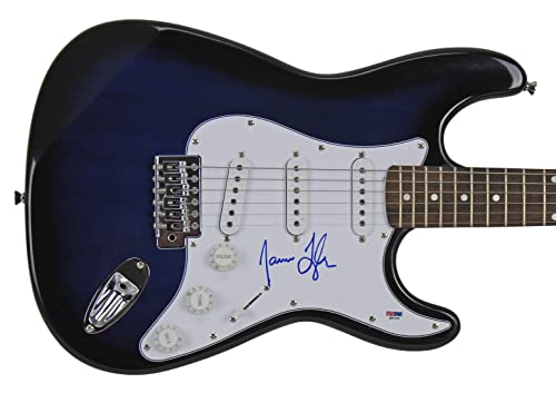 James Taylor Authentic Signed Blue Sunburst Electric Guitar PSA/DNA #Q51315