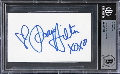 Paris Hilton "Xoxo" Authentic Signed 3x5 Index Card Autographed BAS Slabbed 1