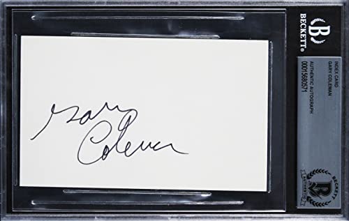 Gary Coleman Diff'rent Strokes Authentic Signed 3x5 Index Card BAS Slabbed 1