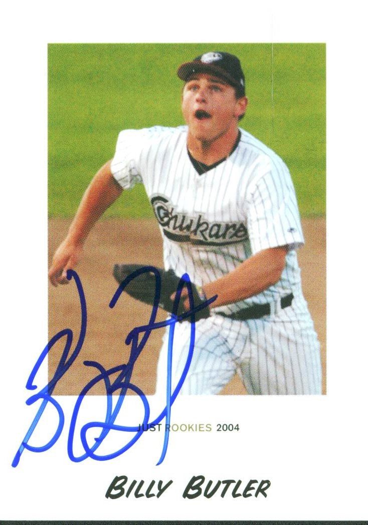 Athletics Billy Butler Authentic Signed Card 2004 Just RC #15 Autographed w/ COA