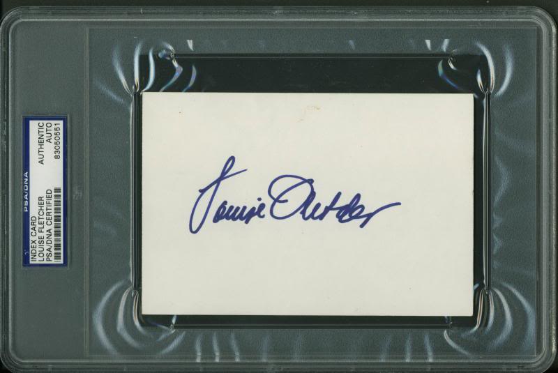 Louise Fletcher Authentic Signed 4X6 Index Card Autographed PSA/DNA Slabbed