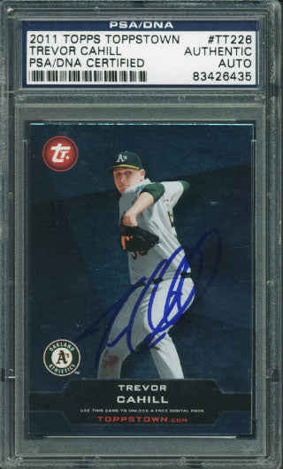 Athletics Trevor Cahill Authentic Signed Card 2011 Topps #Tt226 PSA/DNA Slabbed