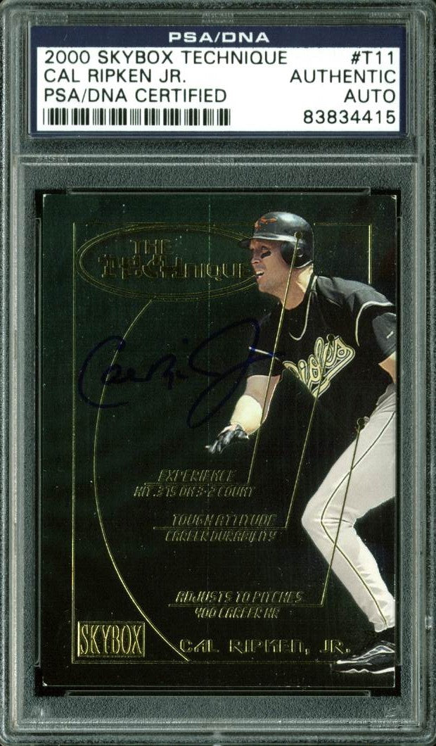 Orioles Cal Ripken Jr. Signed Card 2000 Skybox Technique #T11 PSA/DNA Slabbed