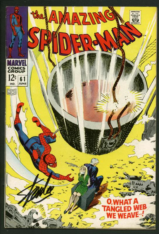 Stan Lee Signed Amazing Spider-Man #61 Comic Book Gwen Stacey PSA/DNA #W18672