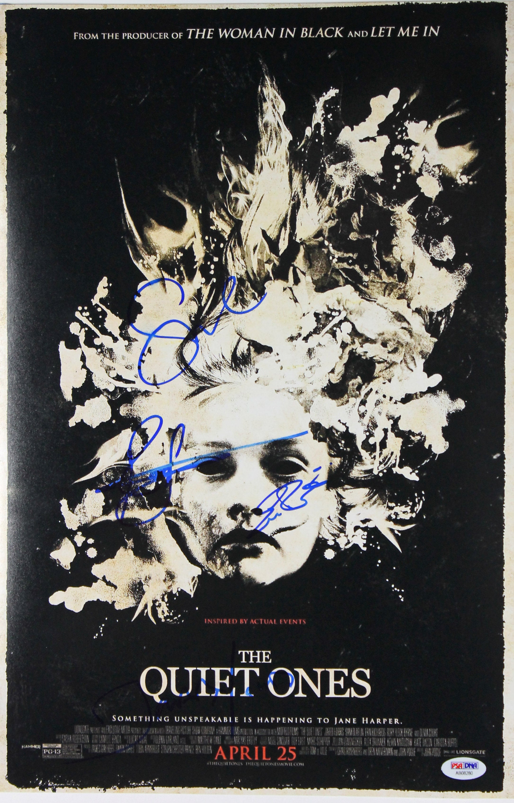 The Quiet Ones (4) Cooke, Claflin, Byrne Signed 12x18 Movie Poster PSA #AB08280