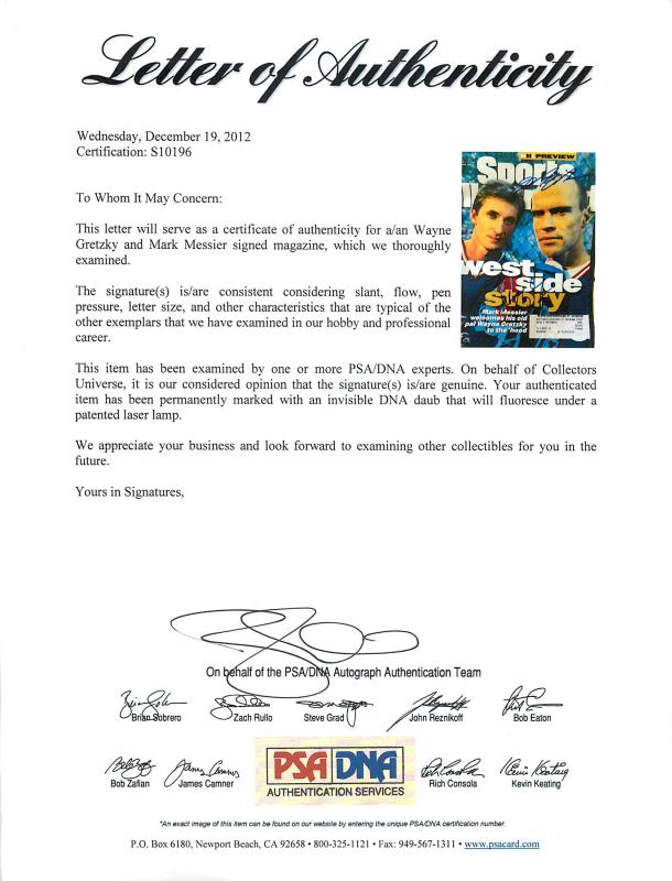Rangers Wayne Gretzky & Mark Messier Signed Sports Illustrated PSA/DNA #S10196