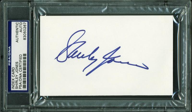 Shirley Jones Authentic Signed 3X5 Index Card Autographed PSA/DNA Slabbed