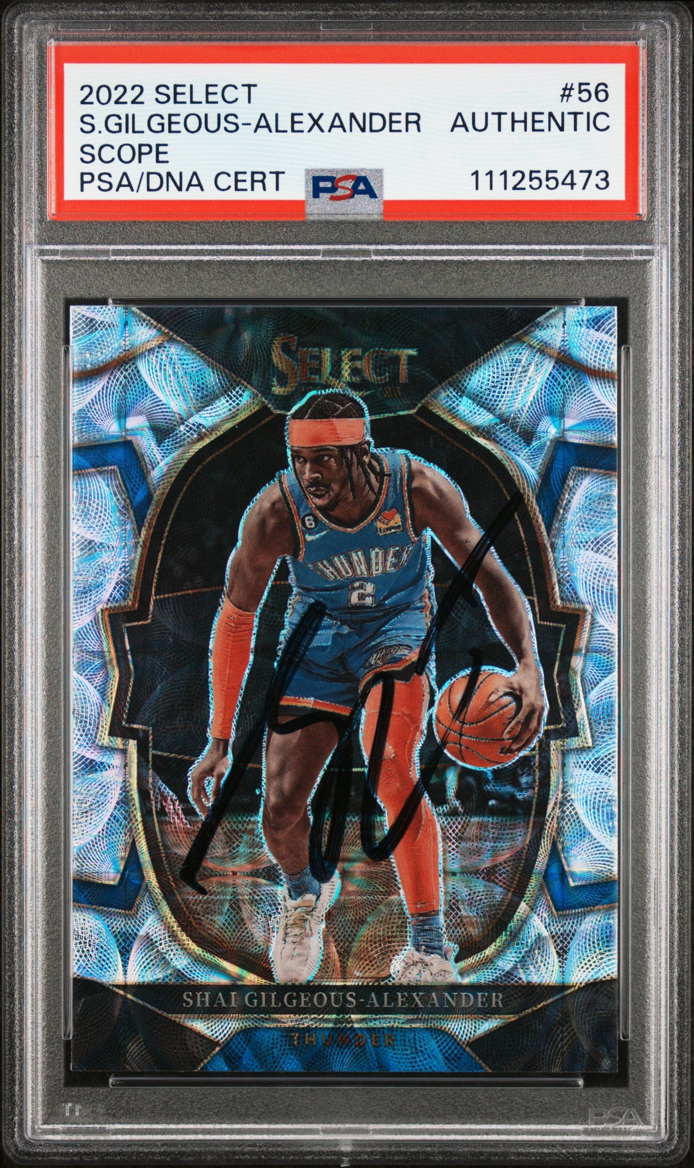 Thunder Shai Gilgeous-Alexander Signed 2022 Select Scope #56 Card PSA Slabbed