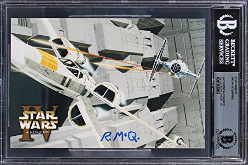 Ralph McQuarrie Star Wars A New Hope Signed 4.75x7.25 LE Photo Auto 10! BAS Slab