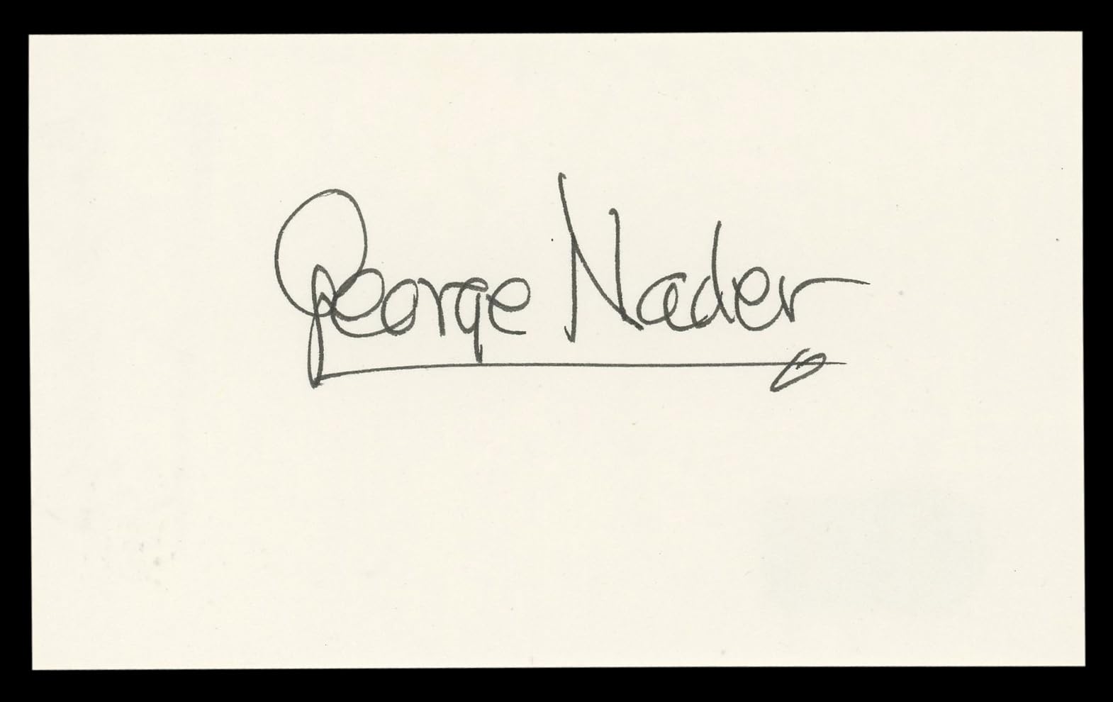 George Nader The Female Animal Authentic Signed 3x5 Index Card BAS #BL98821
