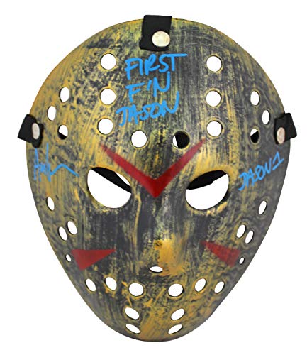 Ari Lehman Friday The 13th "First F'n Jason" Signed Gold Jason Mask BAS Witness