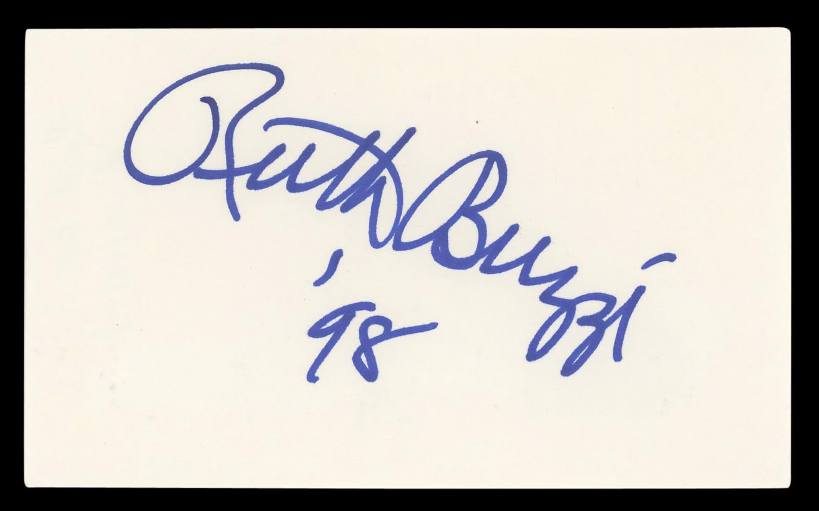 Ruth Buzzi Rowan & Martin's Laugh-In "98" Signed 3x5 Index Card BAS #BL96834