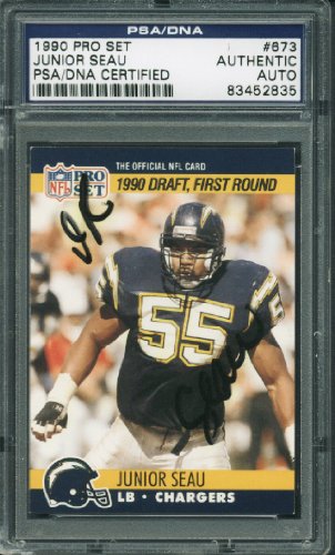 Chargers Junior Seau Authentic Signed Card 1990 Pro Set #673 PSA/DNA Slabbed