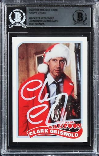 Chevy Chase Christmas Vacation Signed Griswold Custom Trading Card BAS Slabbed 8