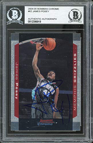 Grizzlies James Posey Authentic Signed 2004 Bowman Chrome #62 Card BAS Slabbed