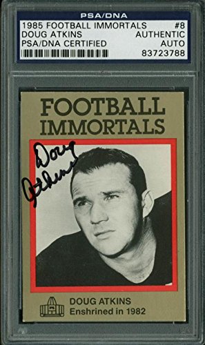 Bears Doug Atkins Authentic Signed Card 1985 Football Immortals #8 PSA Slabbed