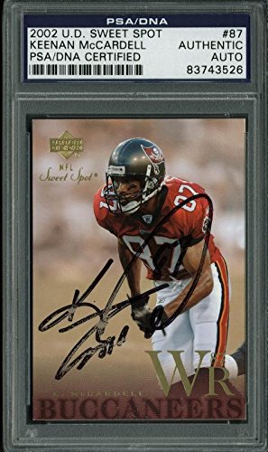 Buccaneers Keenan Mccardell Signed Card 2002 Ud Sweet Spot #87 PSA/DNA Slabbed