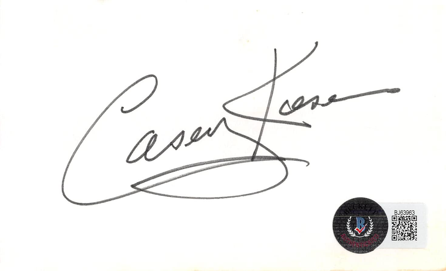 Casey Kasem Scooby-Doo Authentic Signed 3x5 Index Card BAS #BJ63963 2
