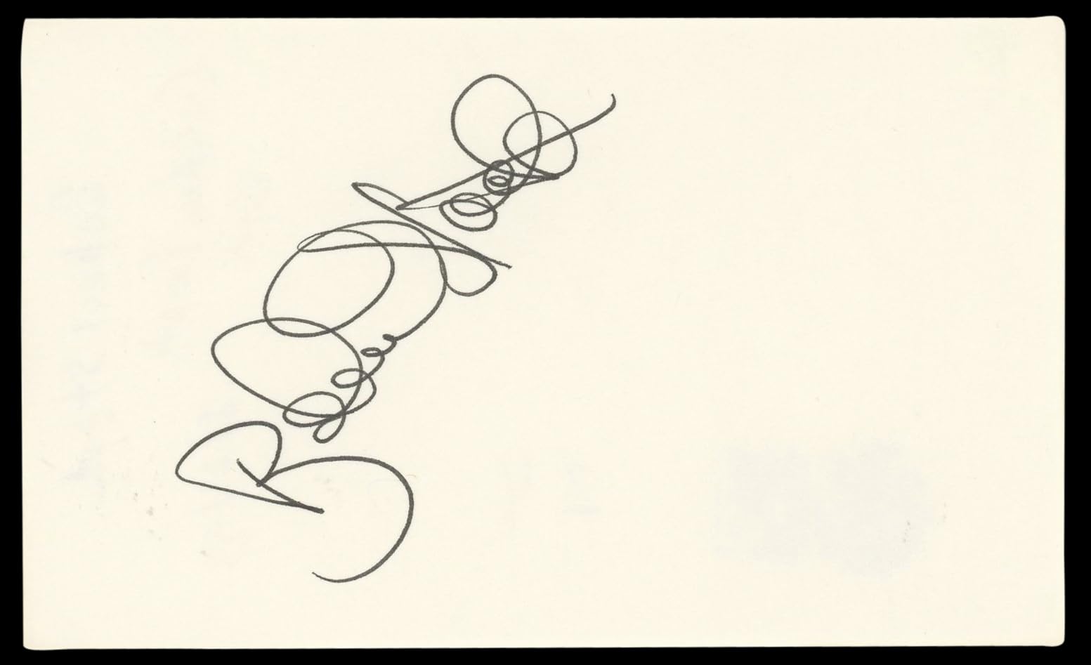 Robert Stack Airplane! Authentic Signed 3x5 Index Card Autographed BAS #BL96875
