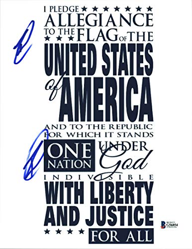 Robert O'Neill Navy Seal Team 2x Signed Pledge of Allegiance Photo BAS #G56854