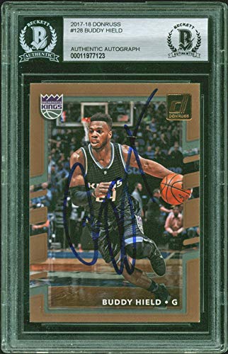 Kings Buddy Hield Authentic Signed 2017 Donruss #128 Auto Card BAS Slabbed